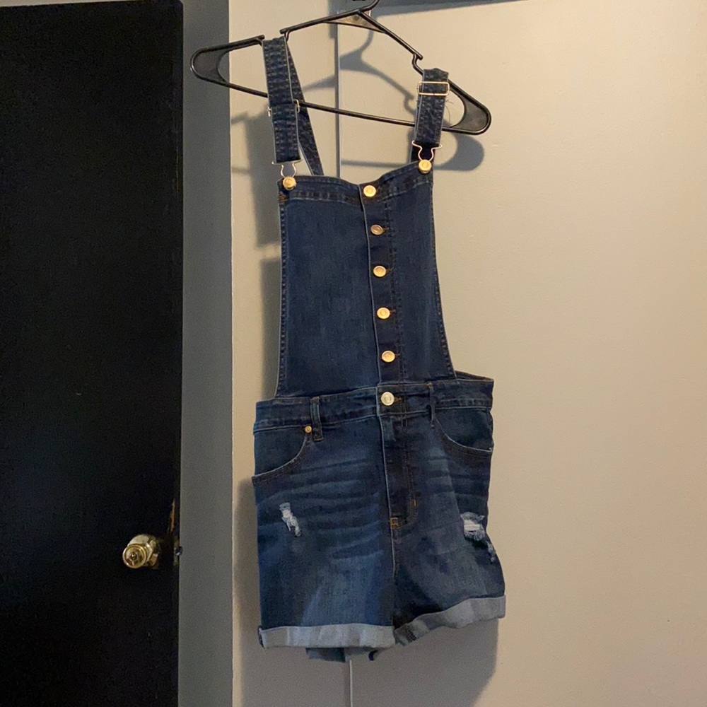 Denim Short Overalls